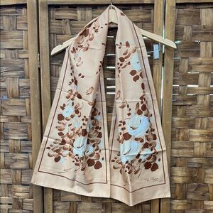 Pierre Olivier Paris Peach Floral Scarf